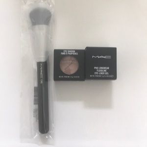 MAC fluidline, eyeshadow, and 128s brush